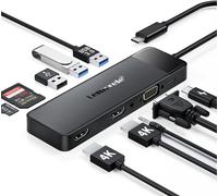 Docking Station USB C Hub 3Display- 10 in 1, Lemorele USB C Dock 2HDMI Adapter