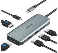 Docking Station USB C to Dual HDMI Adapter, USB C Hub Dual HDMI Monitors for Windows,USBC Adapter with DualHDMI,3 USB Port,PD Compatible for Dell XPS 13/15, Lenovo Yoga,etc