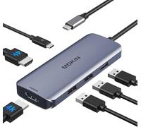 Docking Station USB C to Dual HDMI Adapter USBC Hub Dual HDMIMonitors for Windows,USB C Adapter with Dual HDMI,3 USB Port,PD Compatible for Dell XPS 13/15