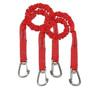 DockingPal - Premium Flat Bungee Dock Lines for Boat (Nautical Red) | Elastic Boat Dock Rope with Stainless Steel Carabiners | Stretches from 3' to 5' | Absorbs Shocks Prevent Damage to Jet Ski & PWC