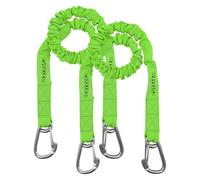 DockingPal - Premium Flat Bungee Dock Lines for Boats (Neon Green) | Elastic Boat Dock Rope with Stainless Steel Carabiners | Stretches from 3' to 5' | Absorbs Shocks Prevent Damage to Jet Ski & PWC