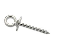 Docks gmar63 Eye Bolt with Wood Screw Diameter 15 mm/80 mm, Stainless Steel, Grey, Set of 2 Pieces