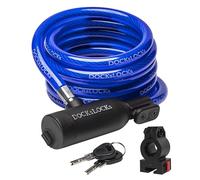 DocksLocks Bike Cable Lock Set, Coiled Security Cable with Key Lock and Mounting Bracket, Compact and Anti-Theft for Bikes, Bicycle, Scooters and More 6ft
