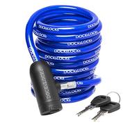 DocksLocks Coiled Security Cable with Key Lock, Weatherproof Multipurpose Anti-Theft Protection for Kayak, Bike, Paddleboard, Scooter, Equipment, Bicycles and More 15ft