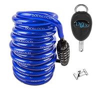 DocksLocks SUP Paddleboard and Surfboard Lock Anti-Theft Security System | Marine Grade Materials, Anti-Theft Protection, Patented Jaws Lock, 10ft Coiled Cable Lock, Fin Box Cleat