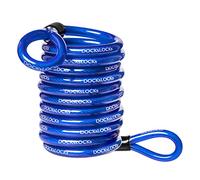 DocksLocks Weatherproof Coiled Security Cable (5ft to 25ft Lengths) with Reinforced Looped Ends, Anti-Theft Protection for Kayaks, Bikes, Paddleboards, Outdoor Equipment, Bicycles and More 5ft