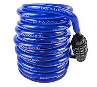 DocksLocks Weatherproof Coiled Security Cable Lock (5ft to 25ft Lengths) with Resettable Combination, Anti-Theft Protection for Kayaks, Bikes, Paddleboards, Scooter, Equipment, Bicycles and More 10ft