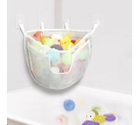 DOCMON Bath Storage, Large Capacity Holder With Bottom Zipper, Quick Release Bathtub Organizer With Large Pocket, Corner Mesh Basket Bin for Bathroom Toys - White