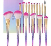 docolor 16Pcs Makeup Brushes Set, Professional Make Up Brushes with Gift Box, Foundation Eyebrow Concealer Eyeshadow Bronzer Blush Contour Powder Eyeline Lip Makeup Brush Set, Rainbow Series