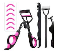 Docolor 4 in 1 Lash Curler with 6 Extra Silicone Refill Pads - Professional Eyelash Extension Kit - No Pinching Face Eyelash Applicator - Fits All Eye Shapes