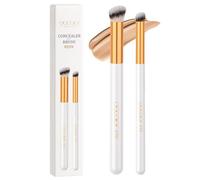 docolor Concealer Brush, 2PCS Angled Concealer Brushes Under Eye Mini Angled Flat Top Kabuki Nose Contour Brush for Concealing Blending Setting