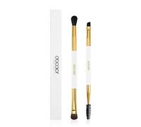Docolor Duo Eyebrow Brush with Eyeshadow Brush,2 Pieces Professional Angled Eye Brow Brush and Spoolie Brush with Eye Shadow Brush and Blending （White&Golden）