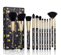 Docolor Makeup Brush Set 12Pcs Skull-Print Makeup Brushes Premium Synthetic Powder Foundation Contour Blush Concealer Eye Shadow Blending Liner Makeup Brush Sets