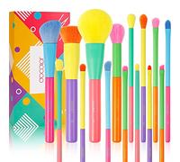Docolor Makeup Brushes 15Pcs Colourful Makeup Brush Set Premium Gift Synthetic Kabuki Foundation Blending Face Powder Blush Concealers Eye Shadow Professional Make Up Brush - Dream of Color