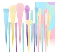 Docolor Makeup Brushes 17 Pcs Colourful Makeup Brush Set Premium Synthetic Kabuki Foundation Blending Face Powder Blush Concealers Eyeshadow Rainbow Make Up Brush Set - Dream of Color
