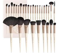 Docolor Makeup Brushes Set Professional 30Pcs Makeup Brushes Premium Synthetic Powder Kabuki Foundation Contour Blush Concealer Eye Shadow Blending Eyeliner Crease Eyebrow Make Up Brush Kit - Beige