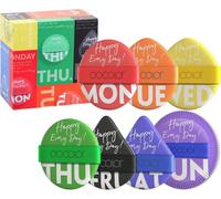 docolor Powder Puff 7 Pcs Makeup Sponges, Triangle Makeup Puff,Christmas Sponges, Non-latex Powder Puffs for Liquid, Cream, and Pressed Powder with Gift Box Packaging