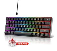 Docooler 61 Keys RGB Mechanical Gaming Keyboard, Hot Swappable Red Switch with 21 Backlight Modes, Dual Color Injection Molded Keycaps for PC Gaming Office