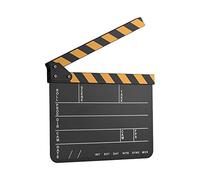 Docooler Dry Erase Acrylic Director Film Clapboard Movie TV Cut Action Scene Clapper Board Slate with Yellow/Black Stick, Black