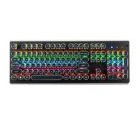 Docooler Mechanical Gaming Keyboard 104-Key Wired Blue Switch Ergonomic Design RGB Backlight Compact Layout Free Game Keyboard Compatible with Windows & MAC Vintage Typewriter Style