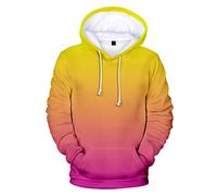 Docorou 3D Hoodies Men's Women Zipper Sweatshirts Colourful Gradient Hoodies Mens Solid Color Hooded Rainbow Top