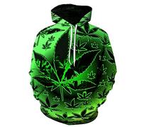 Docorou 3D Print Weed Hoodies Tops Pullover Men Women Hooded Sweatshirts Casual Green Weed Leaf Hoodies Jacket Homme
