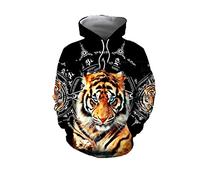 Docorou Tiger 3D Print Tattoo Hoodie Pullover Sweatshirt Man Women Harajuku Outwear Casual Unisex Zip Jacket Tracksuit Coat