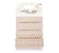 Docrafts 1 m Lace Borders, Vintage Notes (Pack of 4)