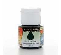 DOCRAFTS ARTISTE 20ml Tea Green Aqua Glass Paint, Water Based, For Glass, Perspex, Acetate, Gloss Finish, Wipe Clean, Water Proof