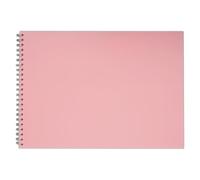 Docrafts Artiste A3 Cartridge Pad, Pink Polyprop Cover, Landscape, Spiral Bound 48 Sheets, White Paper, Drawing, Sketching, Doodling, Writing and Scrapbook Designs with Mixed Media, Pen, Ink, Painting