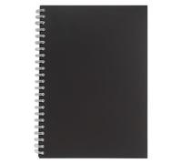 Docrafts Artiste A4 Cartridge Pad, Black Polypropylene Cover, Portrait, Spiral Bound 50 Sheets, White Paper, Drawing, Sketching, Doodling, Writing, Scrapbook Designs, Mixed Media, Pen, Ink, Painting