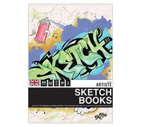 Docrafts Artiste A4 Sketchbooks - Graffiti Tattoo Notebooks - Pack of 3 for Drawing, Sketching, Doodling, Writing and Scrapbook Designs with Mixed Media, Pen, Ink, Painting and More