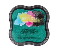 docrafts Artiste Pigment Pearlescent Mantis Green Ink Pad, Stamping, Embossing Powders, Crafting Supplies, Pigmented use with Clear Stamps, Rubber Stamps, Ink Pads are Safe Non-Toxic Acid-Free