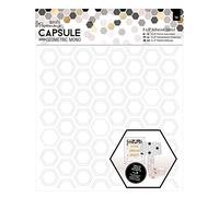 docrafts Capsule Geometric 8 x 8 Adhesive Stencil (1pc) - Hexagons, Mono