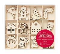 Docrafts Create Christmas 4cm Mixed Wooden Shapes (Pack of 48)