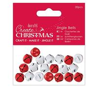 Docrafts Create Christmas Jingle Bells - Matt Finish Red and White (20Pcs)
