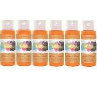 docrafts Pack of 6 Bottles Artiste Acrylic Paint 59ml Choose from 88 Colours (Pumpkin)