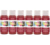 docrafts Pack of 6 Bottles Artiste Acrylic Paint 59ml Choose from 88 Colours (Spice red)