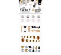 docrafts Papermania Capsule Geometric Mono Embellishments (39 pieces)