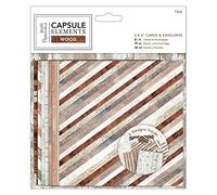 docrafts Papermania Elements Wood Cards and Envelopes 6 x 6" (Pack of 12)