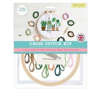 docrafts Simply Make Cross Stitch Hoop Embroidery Kit, Indoor Garden, DIY Make Your Own Craft Set, Adults, Older Children, Kids, Beginners, Experienced Crafters, Perfect Hobby