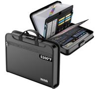 DocSafe 5200°F Accordion File Organizer with Lock,Fireproof Water Resistant Expanding File Folder with Multi Pockets,Document Organizer Home Office Travel Safe Storage for Letter Size Files,Black