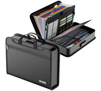 DocSafe Accordion File Organizer Bag with Lock, Fireproof Water Resistant Expanding File Folder with Multi Colorful Pockets,Document Organizer Safe Storage for Important Documents and More, Black