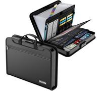 DocSafe Accordion File Organizer with Combination Lock,Fireproof Water Resistant Expanding File Folder with Multi Pockets,Document Organizer Home Office Travel Safe Storage for Letter Size Files,Black