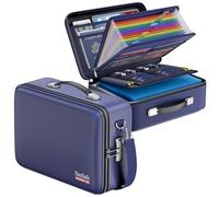 DocSafe Fireproof Document Box with Lock, Hard Case File Organizer with Accordion File Folder, Fireproof Water Resistant Safe Box Home Office Travel Storage for Important Documents Laptop Blue