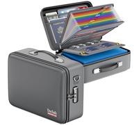 DocSafe Fireproof Document Box with Lock, Hard Case File Organizer with Accordion File Folder, Fireproof Water Resistant Safe Box Home Office Travel Storage for Important Documents Laptop Gray
