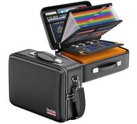 DocSafe Fireproof Document Box with Lock, Hard Case File Organizer with Accordion File Folder, Fireproof Water Resistant Safe Box Home Office Travel Storage for Important Documents Laptop Black