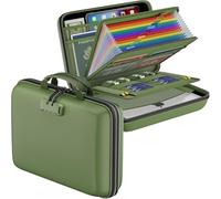 DocSafe Fireproof File Organiser with Lock,Hard Case Document Box,13 Pocket Expanding File Folder,Portable Waterproof Document Organiser,Home Office Filing Folder for A4 Documents,Bill,Receipt