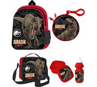 docsmagic.de Big Gift Set Jurassic World - Backpack + Coin Purse + Lunch Bag + Sports Bottle + Sandwich Box