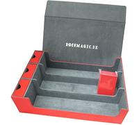 docsmagic.de Premium 3-Row Trading Card Storage Box Red + Trays & Divider - MTG PKM YGO